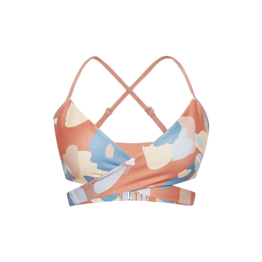 boochen sustainable surf bikini Top Arpoador style in red flower print