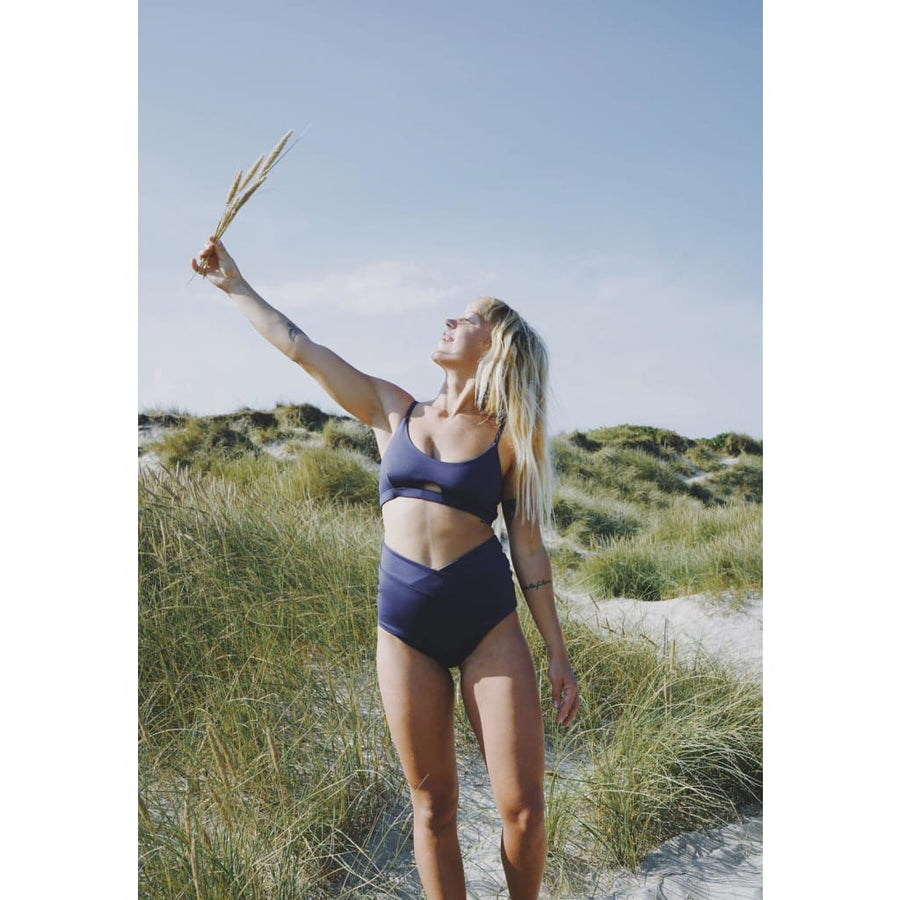 Diani Bikini Bottom Reversible in Midnight Blue / Mocha - boochen eco-conscious surfwear