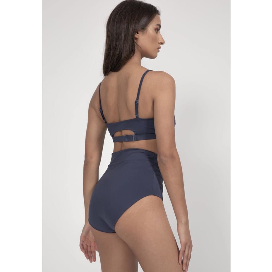Diani Bikini Bottom Reversible in Midnight Blue / Mocha - boochen eco-conscious surfwear