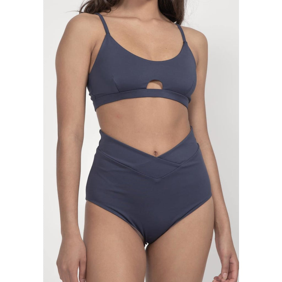 Diani Bikini Bottom Reversible in Midnight Blue / Mocha - boochen eco-conscious surfwear