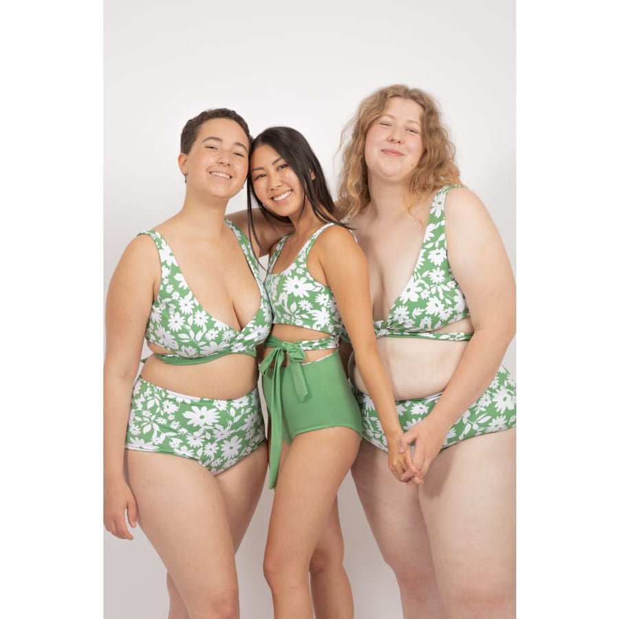 Noja Top in Green Moonflower / Mint - Bikini top