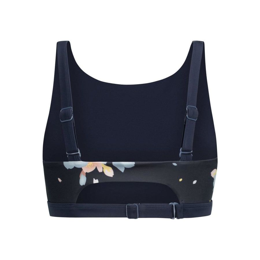 Sports bra Meco in Dark Sakura Print - boochen eco-conscious surfwear